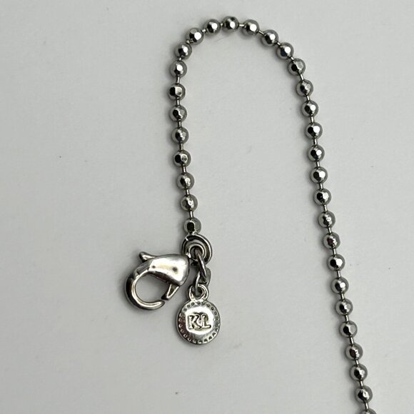 KL Silver Tone Rhinestone Y Drop Adjustable Necklace Evening Bridal - Picture 4 of 12